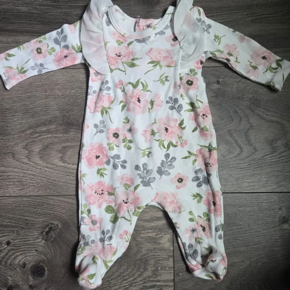Lot Baby Essentials Modern Moments Gerber Newborn NB Sleeper Footie Romper Boho